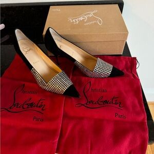 Christian Louboutin Black Heels with Silver Studs